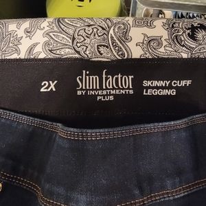 Slim Factor by Investments size 2X. DARK BLUE DENIM WITH SKINNY CUFF